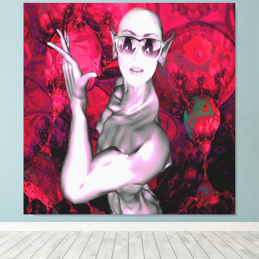 Buitenaards Contact Canvas Afdruk (Insitu (Houten vloer))