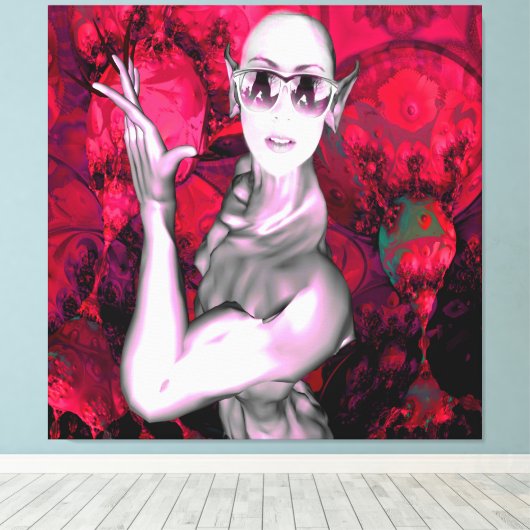 Buitenaards Contact Canvas Afdruk (Insitu (Houten vloer))