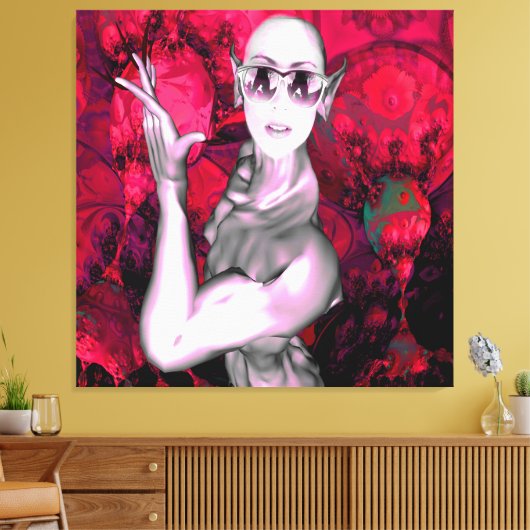 Buitenaards Contact Canvas Afdruk (Insitu (Woonkamer))