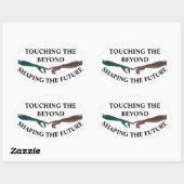 Buitenaards en menselijk ovale sticker (Vel)