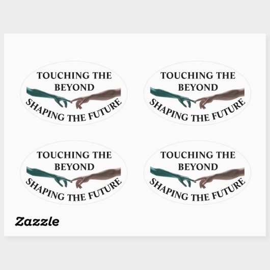 Buitenaards en menselijk ovale sticker (Vel)