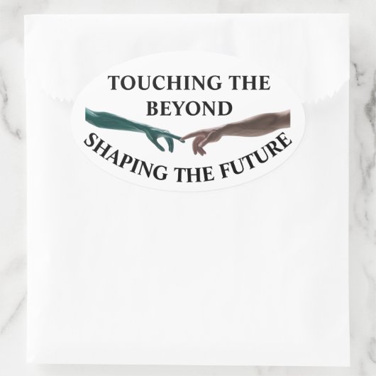 Buitenaards en menselijk ovale sticker (Tas)