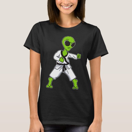 Buitenaards Extraterestrial UFO Karate Taekwondo K T-shirt (Voorkant)