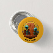 Buitenaards Familie Ronde Button 3,2 Cm (Voorkant /achterkant)