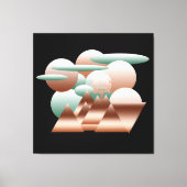 Buitenaards gezicht in abstracte ruimtekunst canvas afdruk (Voorkant)