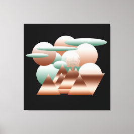 Buitenaards gezicht in abstracte ruimtekunst canvas afdruk