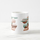 Buitenaards gezicht in abstracte ruimtekunst koffiemok (Center)