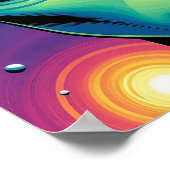 Buitenaards gezicht met planeten en reflecties in  poster (Hoek)