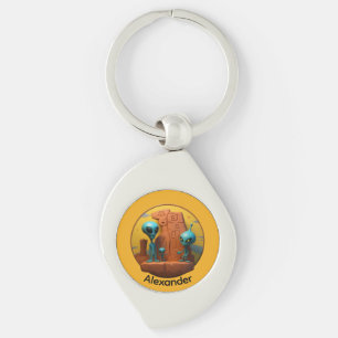 Buitenaards gezin sleutelhanger