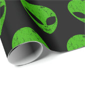 buitenaards groen hoofd voor science fiction extra cadeaupapier (Rol Hoek)