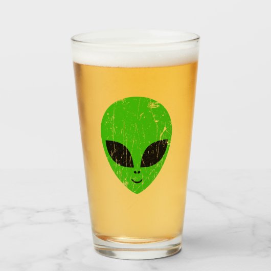 buitenaards groen hoofd voor science fiction extra glas (Voorkant gevuld)