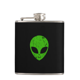 buitenaards groen hoofd voor science fiction extra heupfles