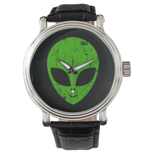 buitenaards groen hoofd voor science fiction extra horloge (Voorkant)