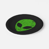 buitenaards groen hoofd voor science fiction extra papieren bordje (Gekanteld)