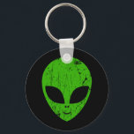 buitenaards groen hoofd voor science fiction extra sleutelhanger<br><div class="desc">buitenaards groen hoofd van science fiction buitenaardse glimlach</div>