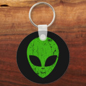 buitenaards groen hoofd voor science fiction extra sleutelhanger (Voorkant)