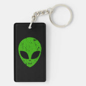 buitenaards groen hoofd voor science fiction extra sleutelhanger (achterkant)
