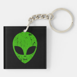 buitenaards groen hoofd voor science fiction extra sleutelhanger