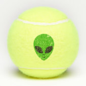 buitenaards groen hoofd voor science fiction extra tennisballen (Achterkant)