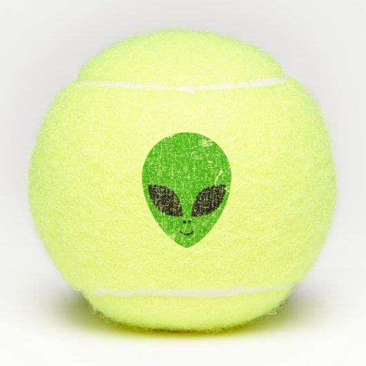 buitenaards groen hoofd voor science fiction extra tennisballen (Voorkant)