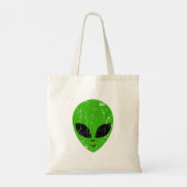 buitenaards groen hoofd voor science fiction extra tote bag (Achterkant)