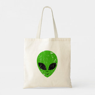 buitenaards groen hoofd voor science fiction extra tote bag