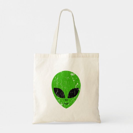 buitenaards groen hoofd voor science fiction extra tote bag (Achterkant)