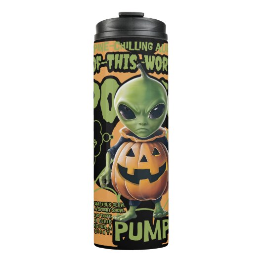 BUITENAARDS - HALLOWEEN ALIËN IN POMPOEN THERMOSBEKER (Voorkant)