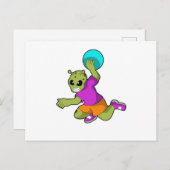 Buitenaards handbalspeler met handbal briefkaart (Voorkant / Achterkant)