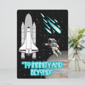 BUITENAARDS,HEELAL, RAKETSCHIP, PLANEET EN ASTRONA FEESTDAGENKAART (Staand voorkant)