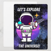 BUITENAARDS,HEELAL, RAKETSCHIP, PLANEET EN RUIMTEV FEESTDAGENKAART (Voorkant / Achterkant)