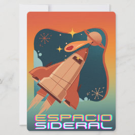 BUITENAARDS,HEELAL, RAKETSCHIP, PLANEET EN RUIMTEV FEESTDAGENKAART