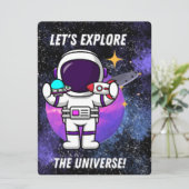 BUITENAARDS,HEELAL, RAKETSCHIP, PLANEET EN RUIMTEV FEESTDAGENKAART (Staand voorkant)