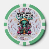 Buitenaards hier voor de koffie poker chips (Voorkant)
