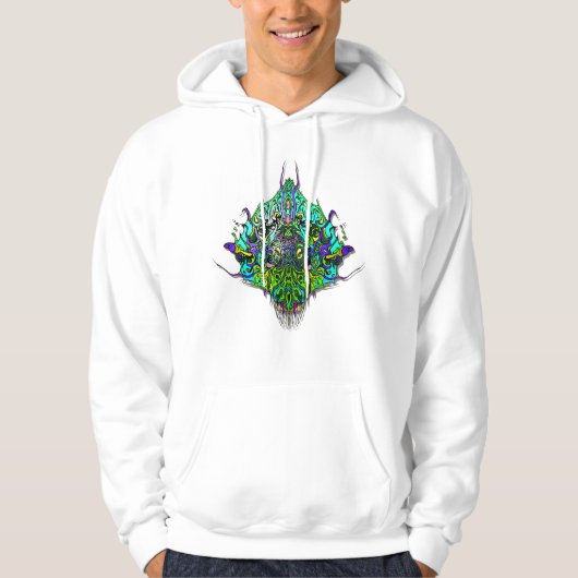 Buitenaards Hoofd - Aqua Hoodie (Voorkant)