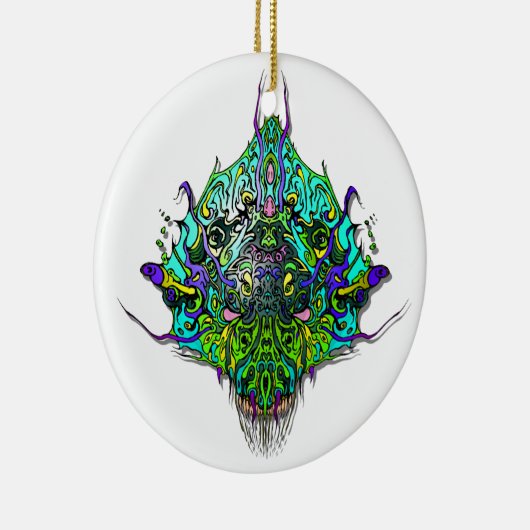 Buitenaards Hoofd - Aqua Keramisch Ornament (Rechts)