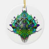 Buitenaards Hoofd - Aqua Keramisch Ornament (Voorkant)