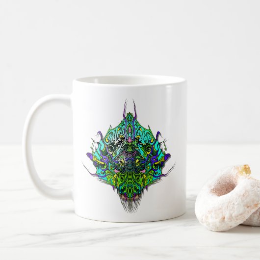 Buitenaards Hoofd - Aqua Koffiemok (Met donut)