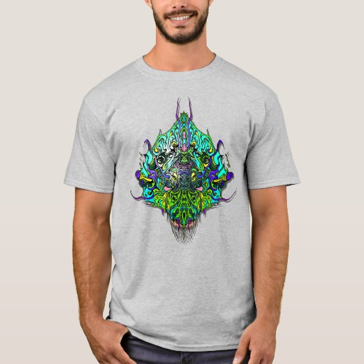Buitenaards Hoofd - Aqua T-shirt (Voorkant)