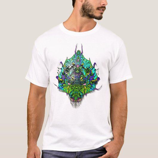 Buitenaards Hoofd - Aqua T-shirt (Voorkant)