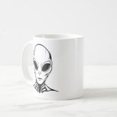Buitenaards hoofd koffiemok (Voorkant links)