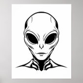 Buitenaards hoofd poster (Voorkant)