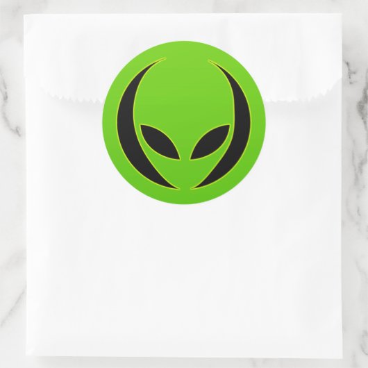 Buitenaards hoofd ronde sticker (Tas)
