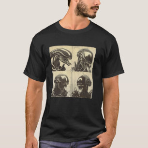 Buitenaards in de stijl van de vintage fotomachine t-shirt