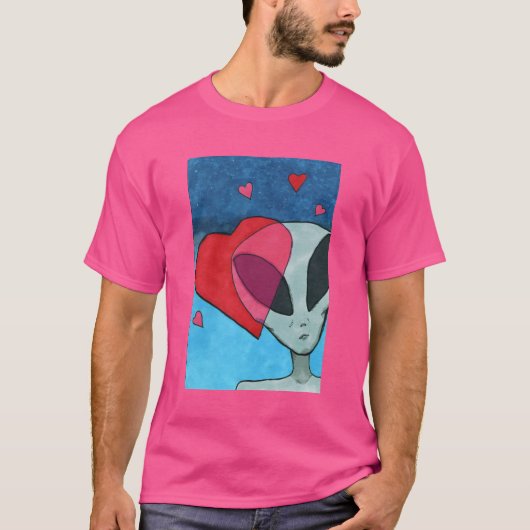 Buitenaards in liefde t-shirt (Voorkant)