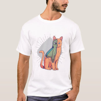 Buitenaards Kat Sci-Fi Grappig T-Shirt Ontwerp