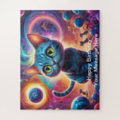 Buitenaards Kattenavontuur in een Fantasy Space Fo Legpuzzel (Verticaal)