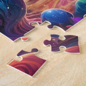 Buitenaards Kattenavontuur in een Fantasy Space Fo Legpuzzel (Zijkant)