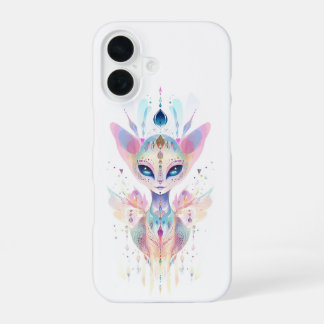 Buitenaards kattengezicht iPhone 16 hoesje