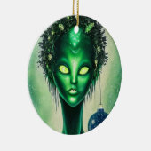 Buitenaards Kerstornament Keramisch Ornament (Rechts)